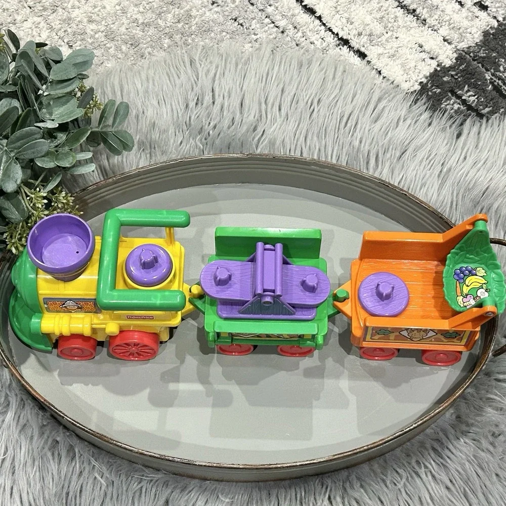 Vtg Fisher Price Little People Safari Zoo Train Play Set 2001 Tested & Working